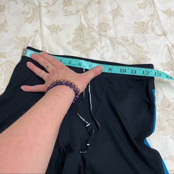 Nike dri-fit cropped running tights black and blue with reflective details MED - Picture 5 of 11
